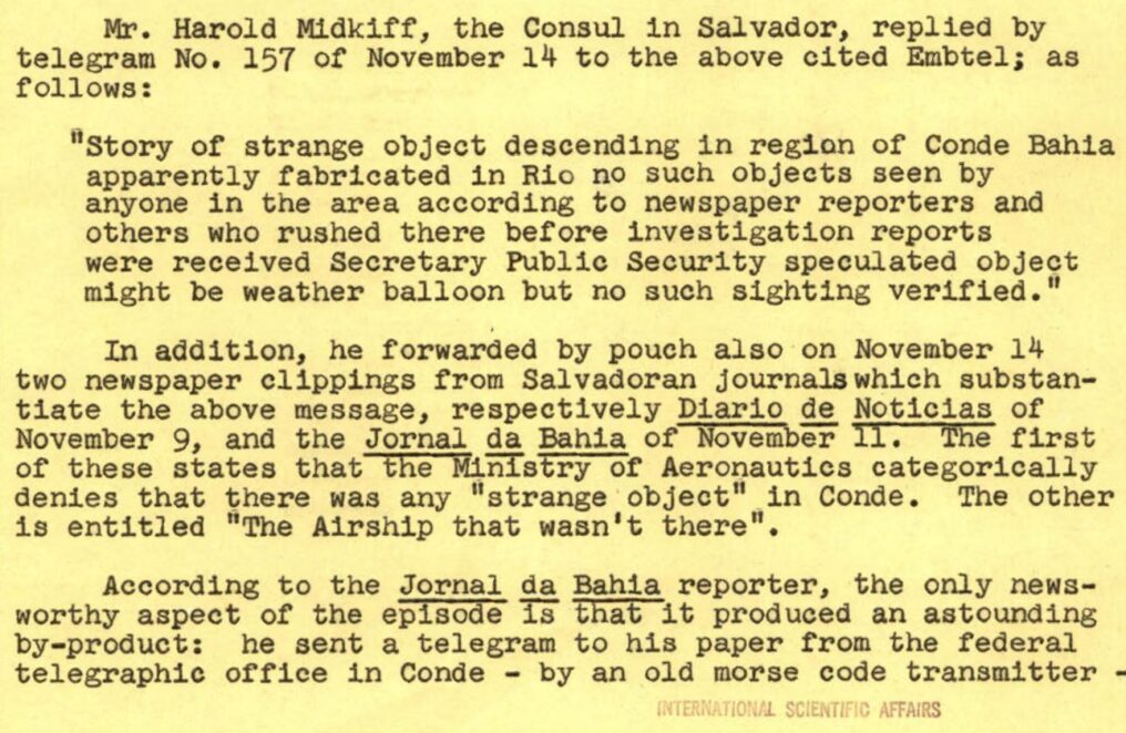 Депеша A-628 Госдепартамента США от 20 ноября 1963 года с ответом консула Мидкиффа