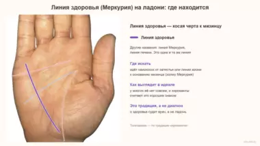 Линия здоровья (Меркурия) на ладони: значение, остров, цепочка и разрывы
