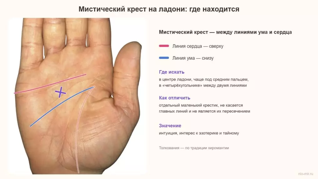 Мистический крест на ладони: где находится, значение на правой и левой руке, кресты на руке