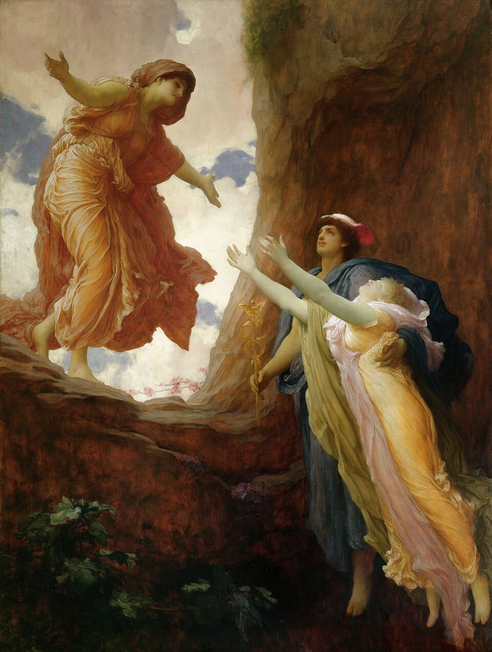 Фредерик Лейтон, «Возвращение Персефоны» (1891): Гермес выводит Персефону к Деметре